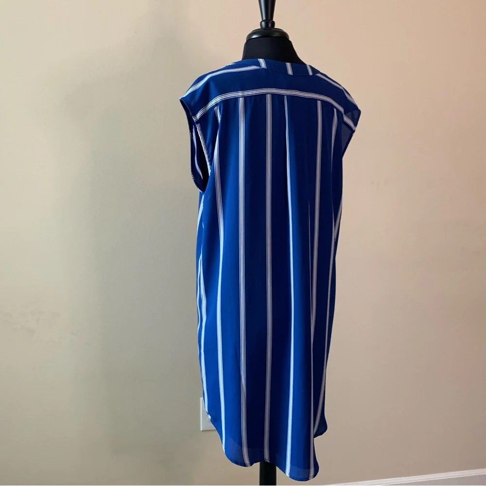 BB Dakota Dress Blue Striped Large Shift Shirtdress NWT - Picture 7 of 12